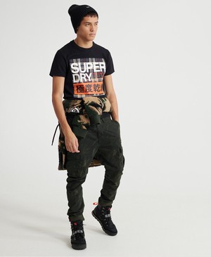 Superdry Crafted Check Férfi Pólók Fekete | GXAJP0289